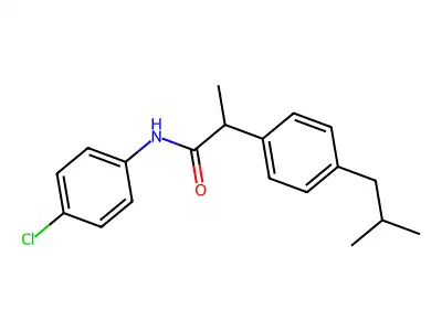 N-(4-chlorophenyl)-2-[4-(2-methylpropyl)phenyl]propanamide structure