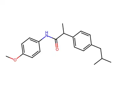 N-(4-methoxyphenyl)-2-[4-(2-methylpropyl)phenyl]propanamide structure