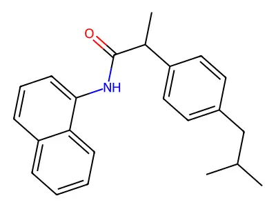 2-[4-(2-methylpropyl)phenyl]-N-naphthalen-1-ylpropanamide structure
