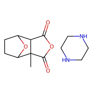 3a-Methylhexahydro-4,7-epoxy-2-benzofuran-1,3-dione--piperazine (1/1) structure