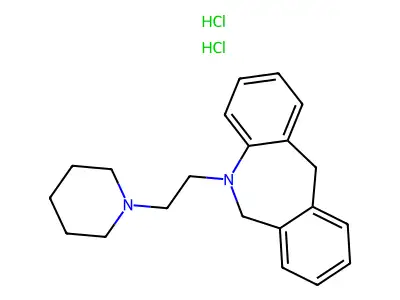 Morphanthridine, 5,6-dihydro-5-(2-piperidinoethyl)-, dihydrochloride structure