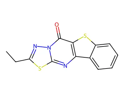 5H-(1)Benzothieno(3,2-d)-1,3,4-thiadiazolo(3,2-a)pyrimidin-5-one, 2-ethyl- structure