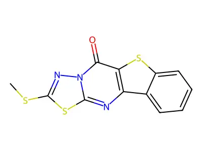 5H-(1)Benzothieno(3,2-d)-1,3,4-thiadiazolo(3,2-a)pyrimidin-5-one, 2-(methylthio)- structure