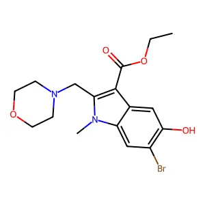 Ethyl 6-bromo-5-hydroxy-1-methyl-2-(morpholin-4-ylmethyl)indole-3-carboxylate structure
