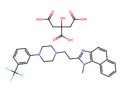 1H-Naphth(1,2-d)imidazole, 1-methyl-2-(2-(4-(3-(trifluoromethyl)phenyl)-1-piperazinyl)ethyl)-, 2-hydroxy-1,2,3-propanetricarboxylate (1:1) structure