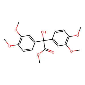 Bis-(3,4-dimethoxyphenyl)-hydroxyacetic acid, methyl ester structure