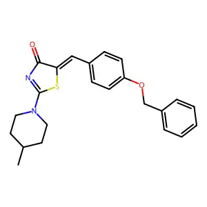 (5Z)-2-(4-methylpiperidin-1-yl)-5-[(4-phenylmethoxyphenyl)methylidene]-1,3-thiazol-4-one structure