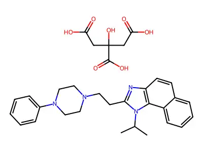 1H-Naphth(1,2-d)imidazole, 1-(1-methylethyl)-2-(2-(4-phenyl-1-piperazinyl)ethyl)-, 2-hydroxy-1,2,3-propanetricarboxylate (1:1) structure
