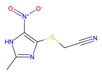 Acetonitrile, ((2-methyl-5-nitro-1H-imidazol-4-yl)thio)- structure