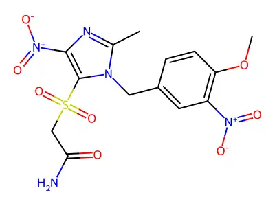 Acetamide, 2-((1-((4-methoxy-3-nitrophenyl)methyl)-2-methyl-4-nitro-1H-imidazol-5-yl)sulfonyl)- structure