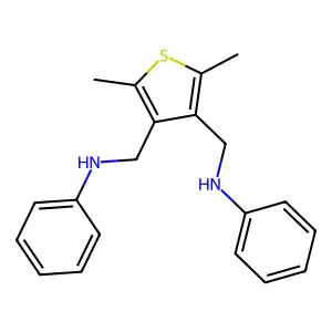 N-[[4-(anilinomethyl)-2,5-dimethylthiophen-3-yl]methyl]aniline structure