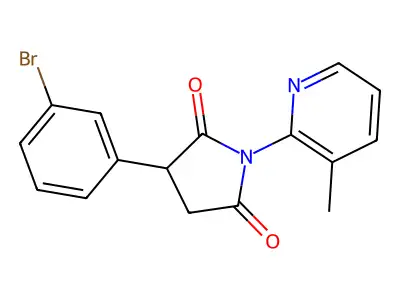 3-(3-Bromophenyl)-1-(3-methylpyridin-2-yl)pyrrolidine-2,5-dione structure