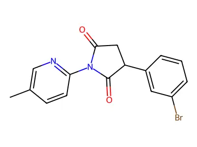 3-(3-Bromophenyl)-1-(5-methylpyridin-2-yl)pyrrolidine-2,5-dione structure