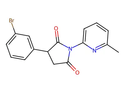 2,5-Pyrrolidinedione, 3-(3-bromophenyl)-1-(6-methyl-2-pyridinyl)- structure
