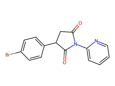 2,5-Pyrrolidinedione, 3-(4-bromophenyl)-1-(2-pyridinyl)- structure