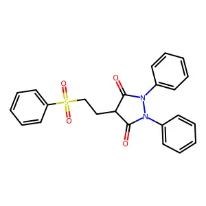 1,2-Diphenyl-4-(2-(phenylsulfonyl)ethyl)-3,5-pyrazolidinedione structure