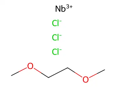 Trichloro[1,2-di(methoxy-kappaO)ethane]niobium structure