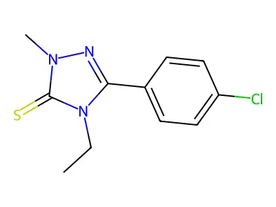 3H-1,2,4-Triazole-3-thione, 2,4-dihydro-5-(4-chlorophenyl)-4-ethyl-2-methyl- structure