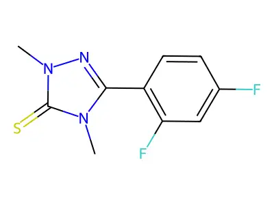 3H-1,2,4-Triazole-3-thione, 2,4-dihydro-5-(2,4-difluorophenyl)-2,4-dimethyl- structure