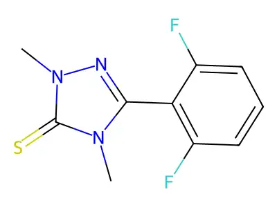 3H-1,2,4-Triazole-3-thione, 2,4-dihydro-5-(2,6-difluorophenyl)-2,4-dimethyl- structure