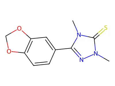 3H-1,2,4-Triazole-3-thione, 2,4-dihydro-5-(1,3-benzodioxol-5-yl)-2,4-dimethyl- structure