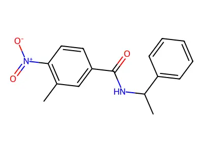 3-methyl-4-nitro-N-(1-phenylethyl)benzamide structure