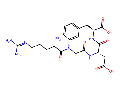 Arginyl-glycyl-aspartyl-phenylalanine structure
