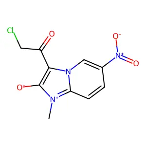 2-Chloro-1-(2-hydroxy-1-methyl-6-nitroimidazo[1,2-a]pyridin-1-ium-3-yl)ethanone structure