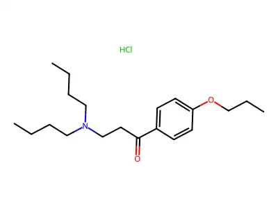 Propiophenone, 3-(dibutylamino)-4'-propoxy-, hydrochloride structure