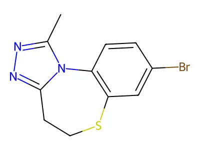 1,2,4-Triazolo(3,4-d)-1,5-benzothiazepine, 4,5-dihydro-8-bromo-1-methyl- structure