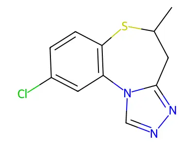 1,2,4-Triazolo(3,4-d)-1,5-benzothiazepine, 4,5-dihydro-9-chloro-5-methyl- structure