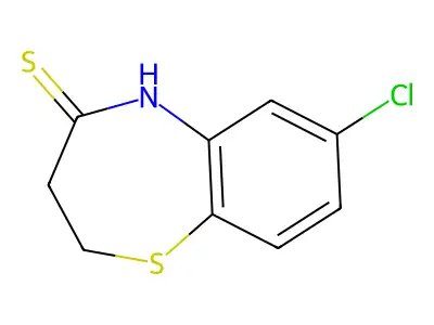 7-chloro-2,3-dihydro-1,5-benzothiazepine-4(5H)-thione structure