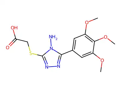 2-((4-Amino-5-(3,4,5-trimethoxyphenyl)-4H-1,2,4-triazol-3-yl)thio)acetic acid structure
