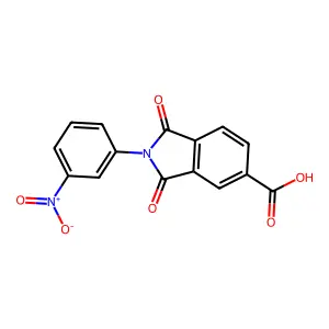 2-(3-nitrophenyl)-1,3-dioxo-2,3-dihydro-1H-isoindole-5-carboxylic acid structure