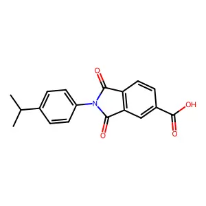 1,3-dioxo-2-[4-(propan-2-yl)phenyl]-2,3-dihydro-1H-isoindole-5-carboxylic acid structure