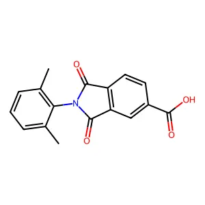 2-(2,6-Dimethylphenyl)-1,3-dioxoisoindoline-5-carboxylic acid structure