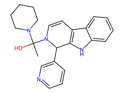 2,3,4,9-Tetrahydro-2-(1-piperidinylacetyl)-1-(3-pyridinyl)-1H-pyrido(3,4-b)indole structure