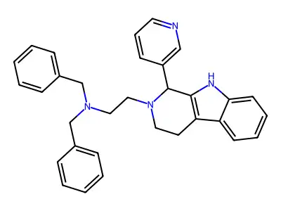 2-(2-(Dibenzylamino)ethyl)-1-(3-pyridyl)-1,2,3,4-tetrahydro-beta-carboline structure