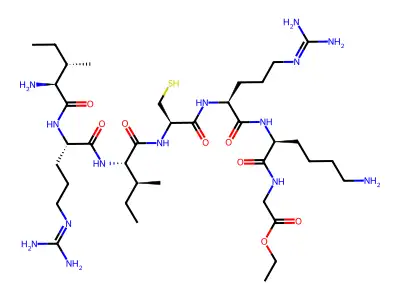 Isoleucyl-arginyl-isoleucyl-cysteinyl-arginyl-lysyl-glycine ethyl ester structure