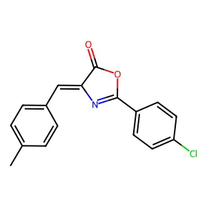 (4Z)-2-(4-chlorophenyl)-4-(4-methylbenzylidene)-1,3-oxazol-5(4H)-one structure