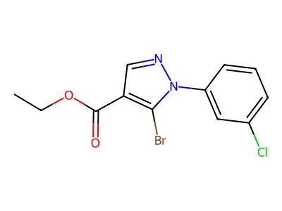 Ethyl 5-bromo-1-(3-chlorophenyl)-1H-pyrazole-4-carboxylate structure
