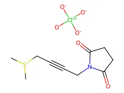Sulfonium, dimethyl(4-(2,5-dioxo-1-pyrrolidinyl)-2-butynyl)-, perchlorate structure