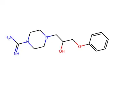 4-(2-Hydroxy-3-phenoxypropyl)piperazine-1-carboximidamide structure