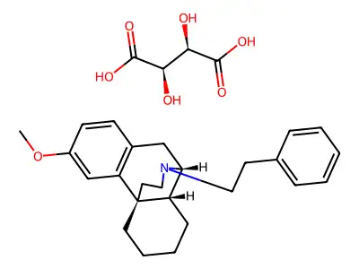 Morphinan, 3-methoxy-17-phenethyl-, tartrate, (-)- structure