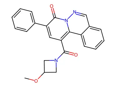 Azetidine, 3-methoxy-1-((4-oxo-3-phenyl-4H-pyrido(2,1-a)phthalazin-1-yl)carbonyl)- structure
