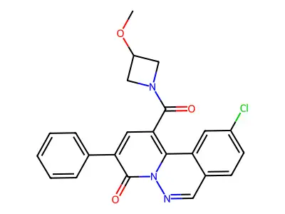 Azetidine, 1-((10-chloro-4-oxo-3-phenyl-4H-pyrido(2,1-a)phthalazin-1-yl)carbonyl)-3-methoxy- structure