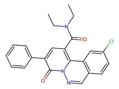 4H-Pyrido(2,1-a)phthalazine-1-carboxamide, 10-chloro-N,N-diethyl-4-oxo-3-phenyl- structure