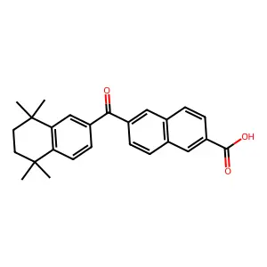 6-(5,5,8,8-tetramethyl-6,7-dihydronaphthalene-2-carbonyl)naphthalene-2-carboxylic acid structure