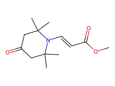 Methyl 3-(2,2,6,6-tetramethyl-4-oxopiperidin-1-yl)prop-2-enoate structure
