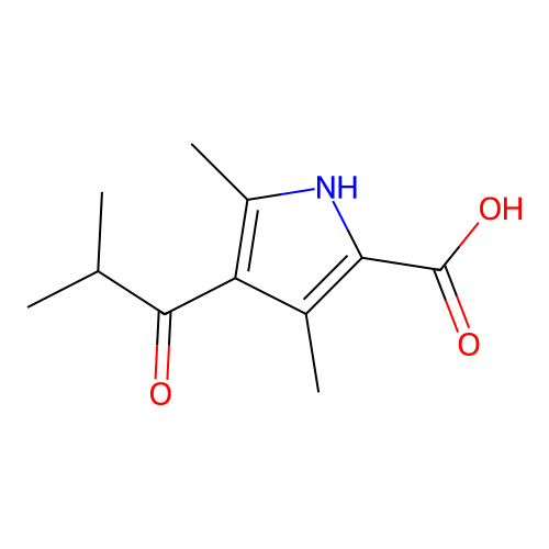 3,5-dimethyl-4-(2-methylpropanoyl)-1H-pyrrole-2-carboxylic Acid structure